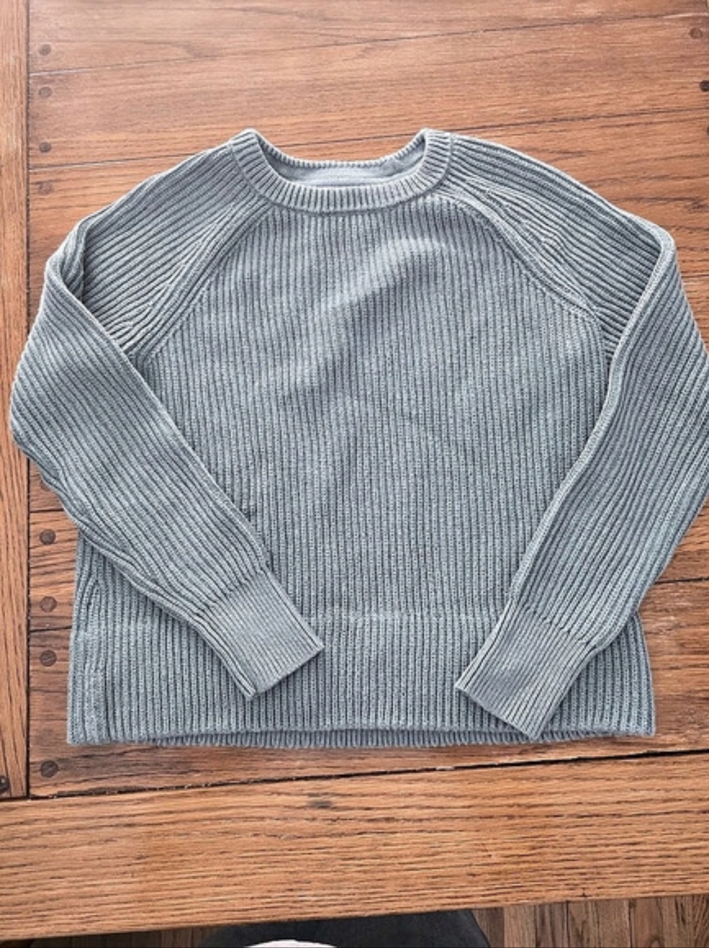 L.L.Bean Ribbed Crewneck Sweater Gray Small Like New